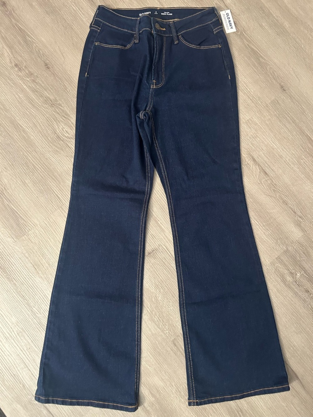 Old Navy Navy Flare Jeans with Contrast Stitching